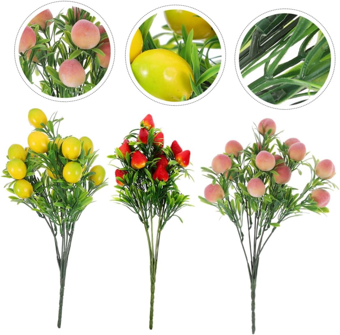 3Pcs Lifelike Artificial Fruit Branches Decor