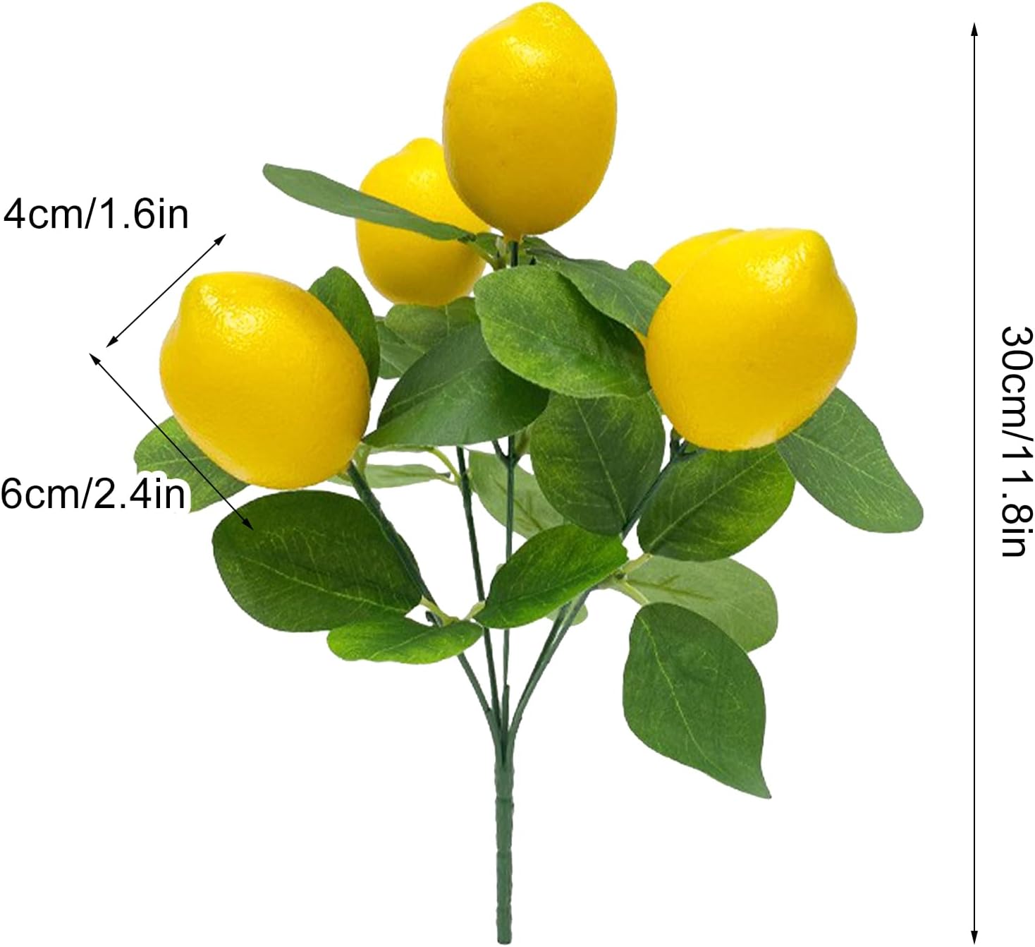 2Pcs Artificial Lemon Branches for Home Decor