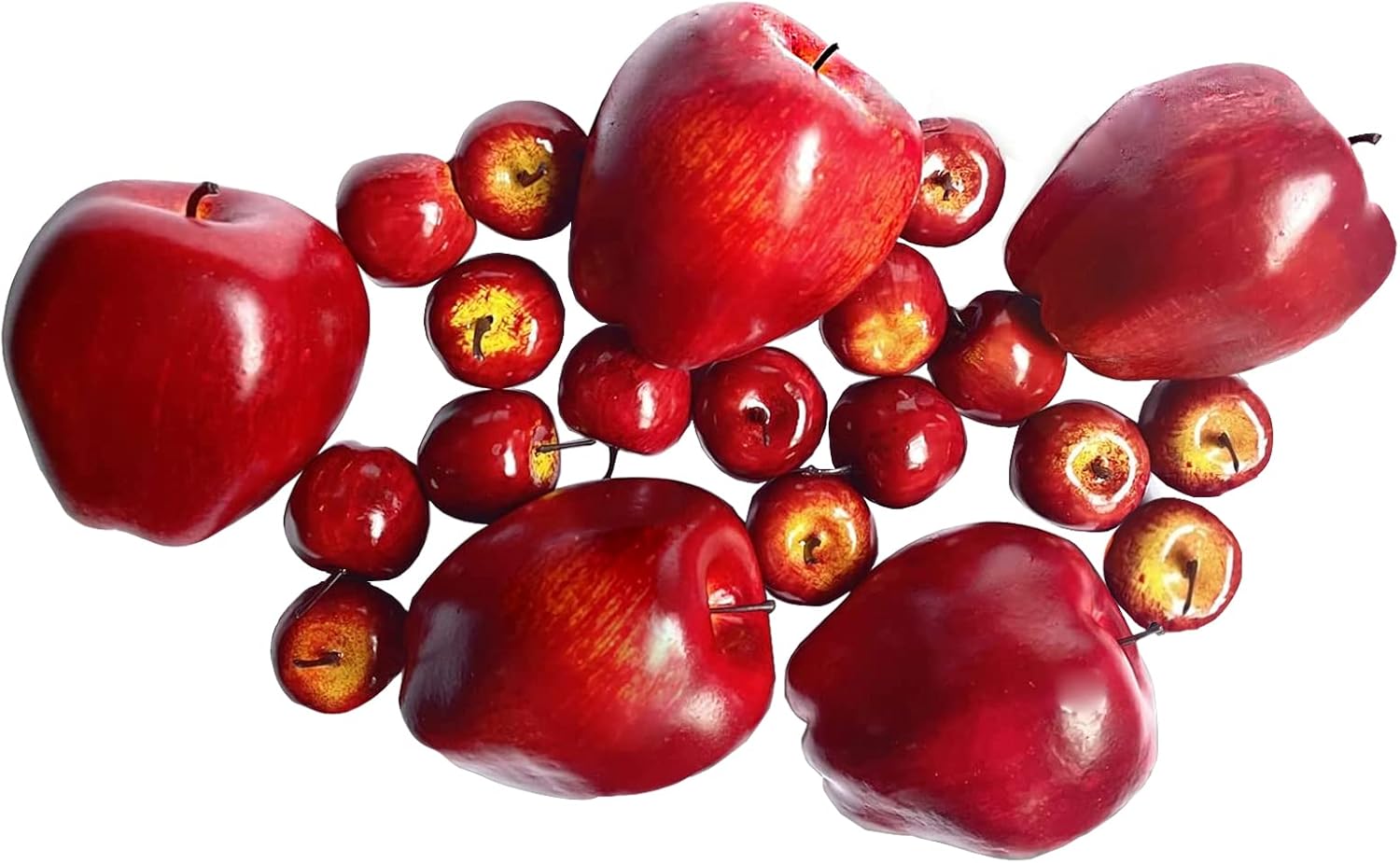 20 Pcs Artificial Red Delicious Apples for Home Decorations
