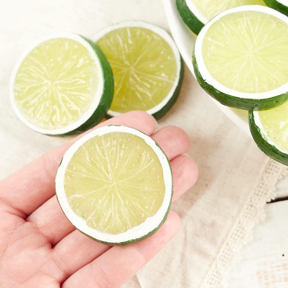 Factory Direct Craft 16 Artificial Lime Slices for Fruit Displays