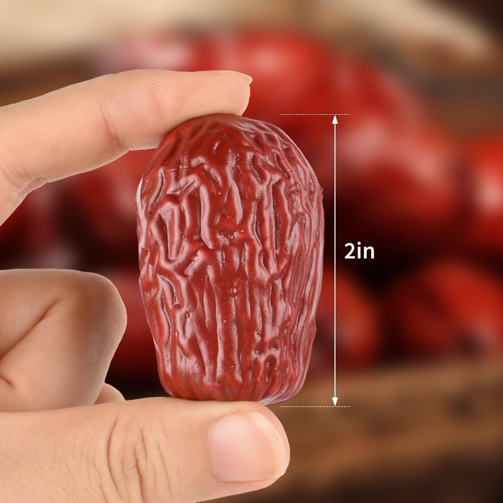 LUEYAO Artificial Red Dates 20 Pcs Lifelike Decoration