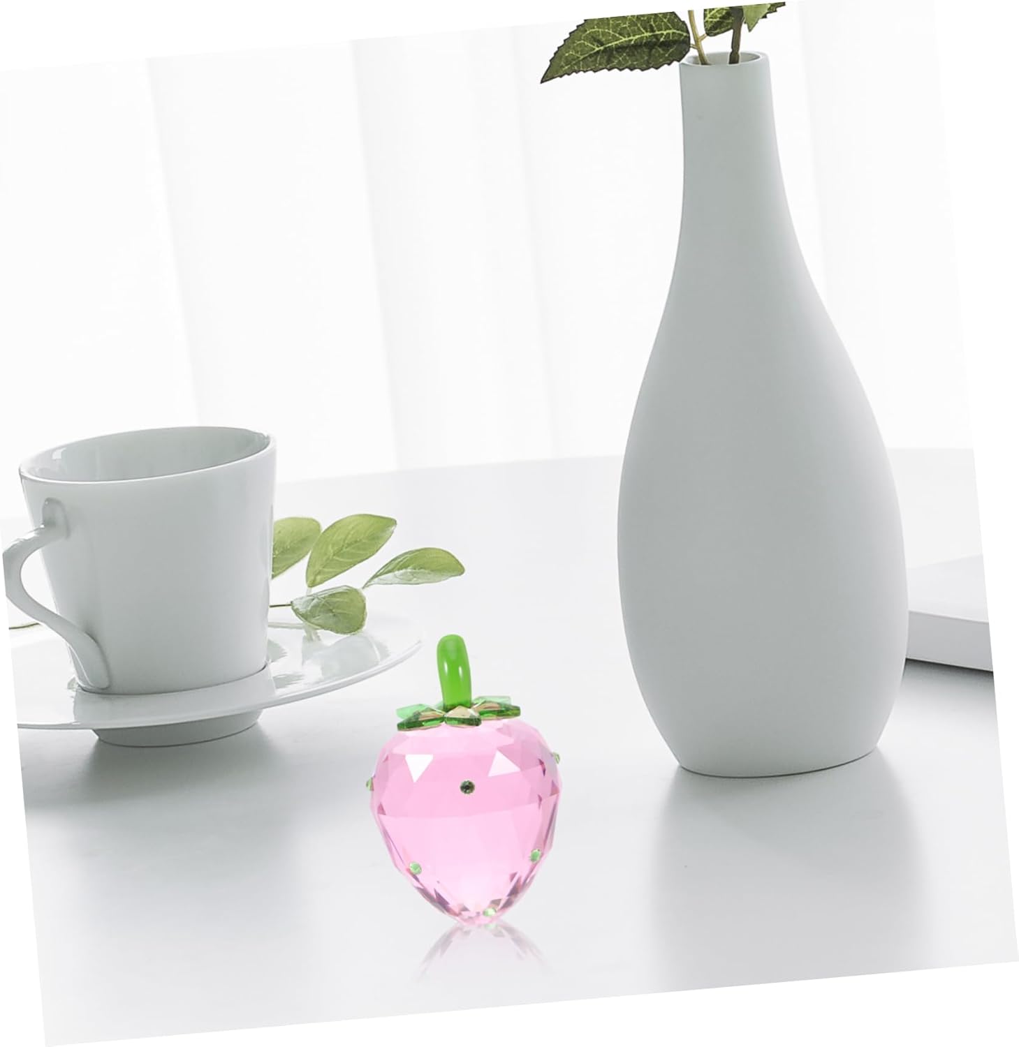 Crystal Strawberry Figurine for Home Decor
