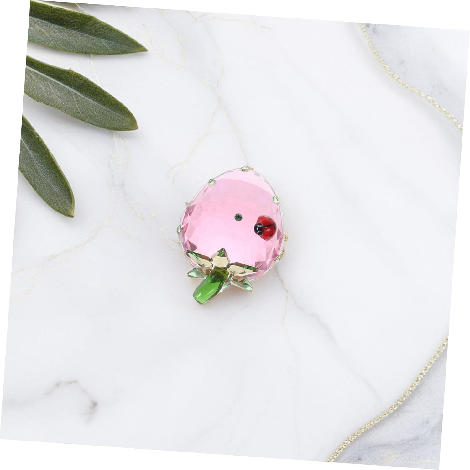 Zerodeko Crystal Strawberry Figurine Decor