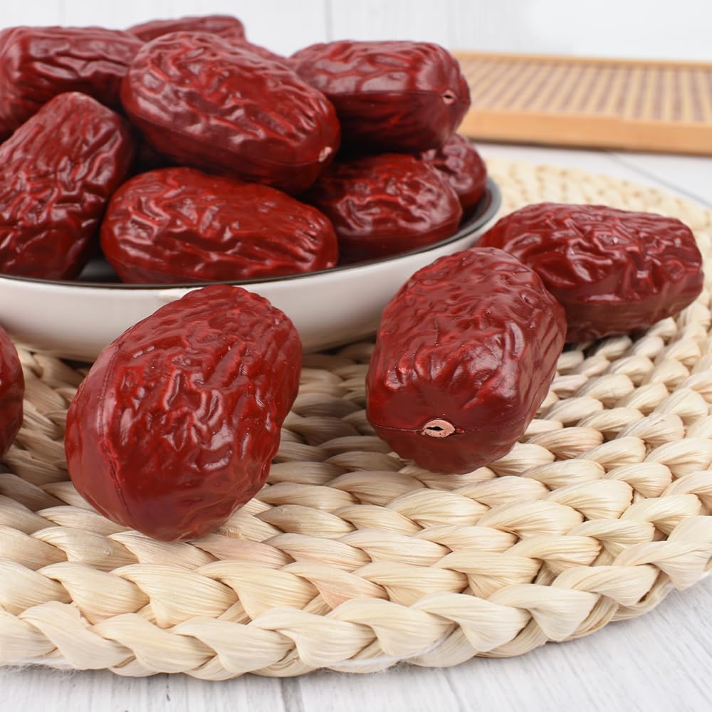 LUEYAO Artificial Red Dates 20 Pcs Lifelike Decoration