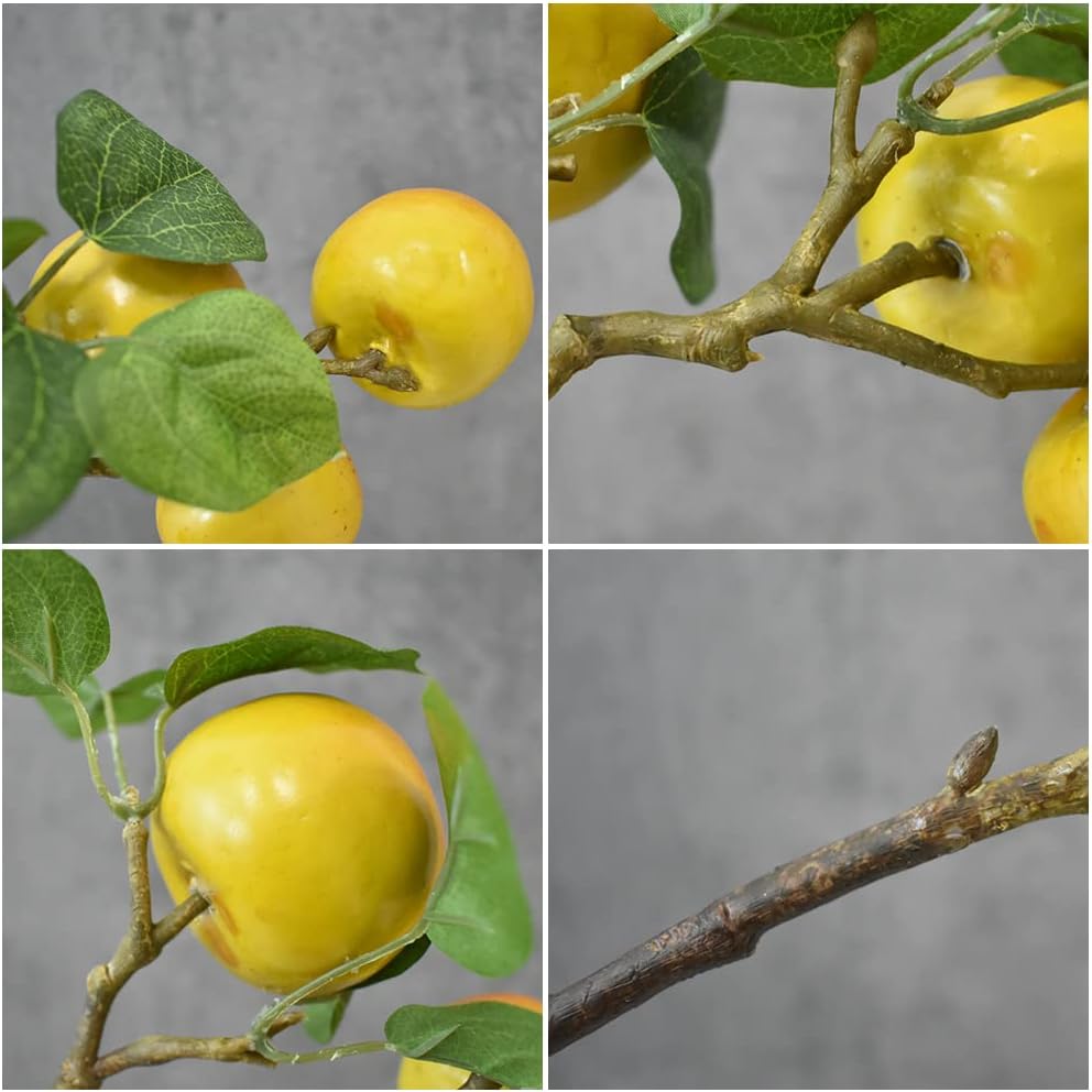 Hagao Artificial Apple Branches 2pcs Lifelike Decoration