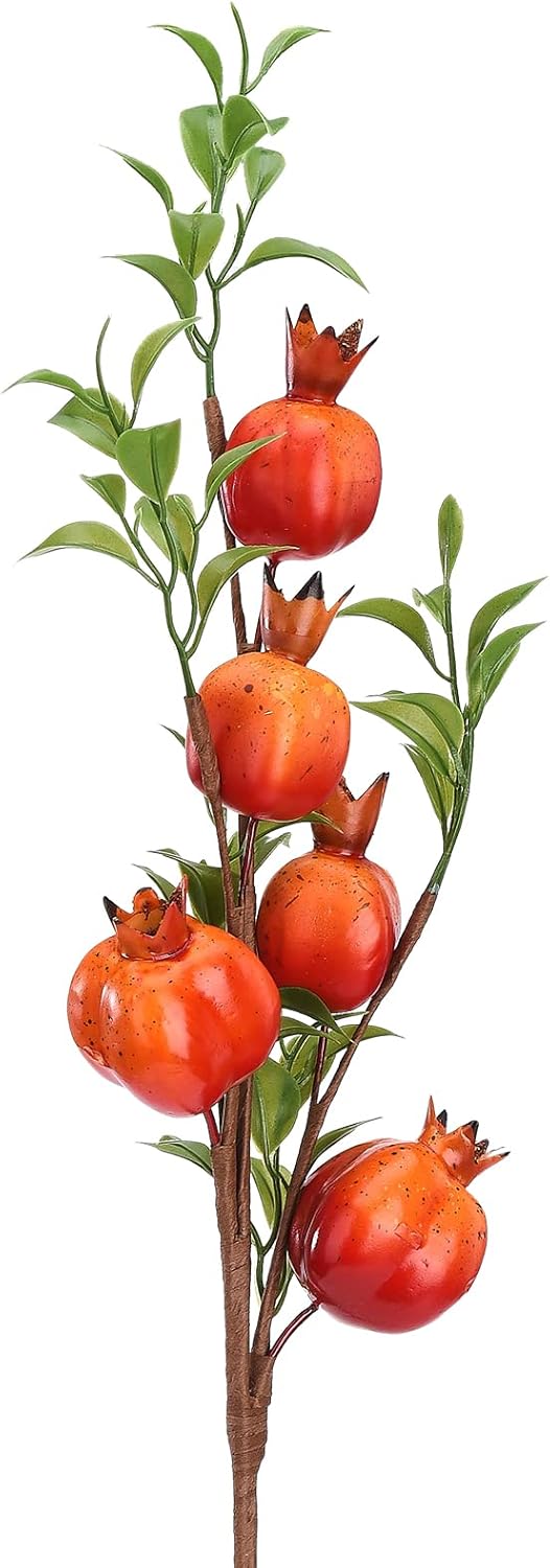 236 Inch Artificial Pomegranate Branch with Fruits and Leaves