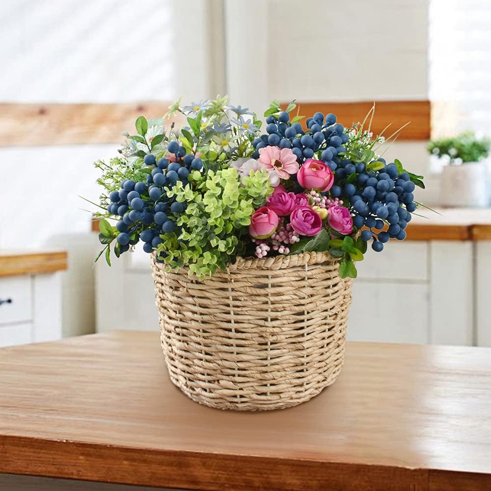 HUIANER Artificial Blueberries 4PCS with Stems