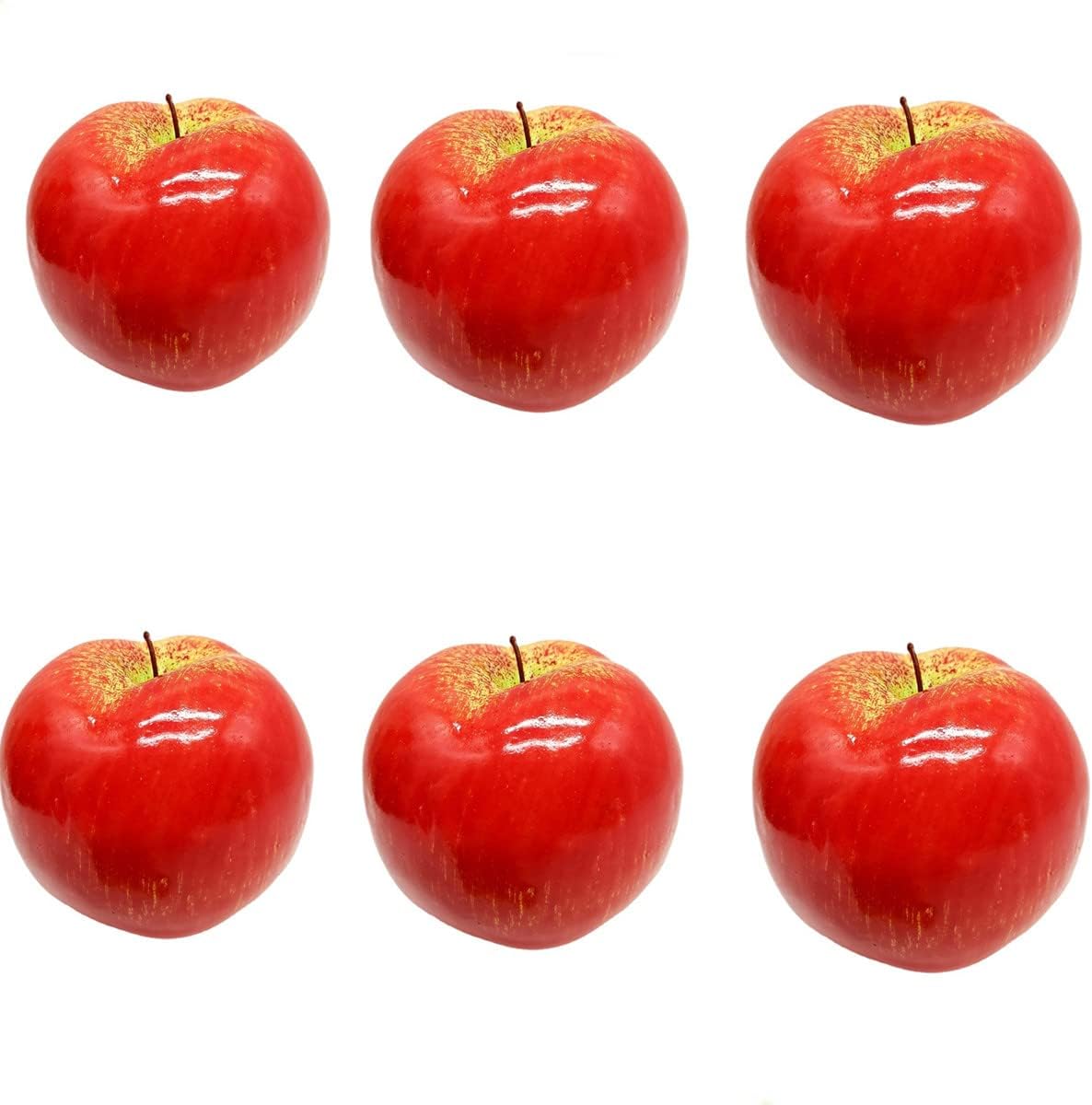 Artificial Red Apples 6PCS for Home Kitchen Decor
