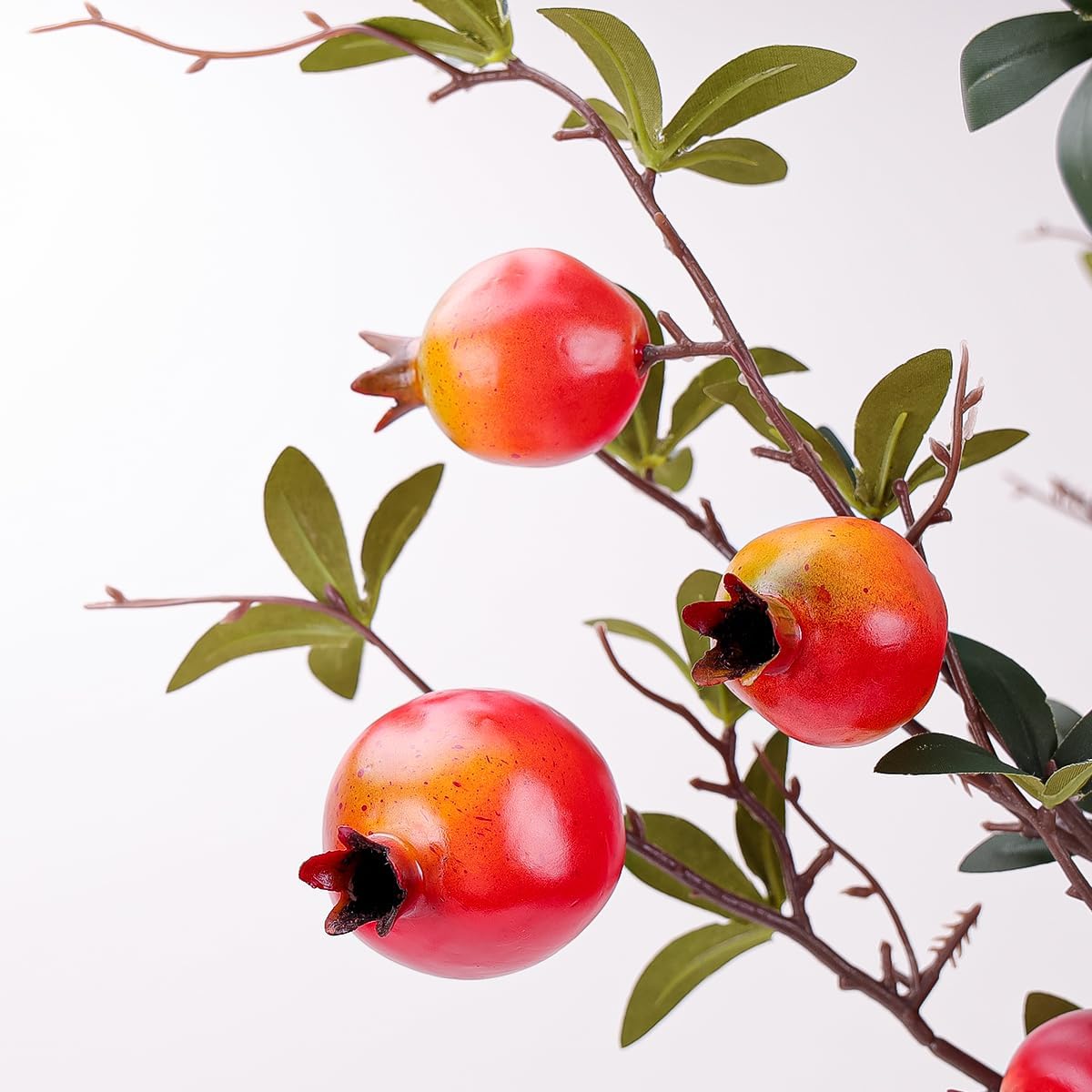 Gresorth Artificial Pomegranate Branches 3pcs Lifelike Decoration