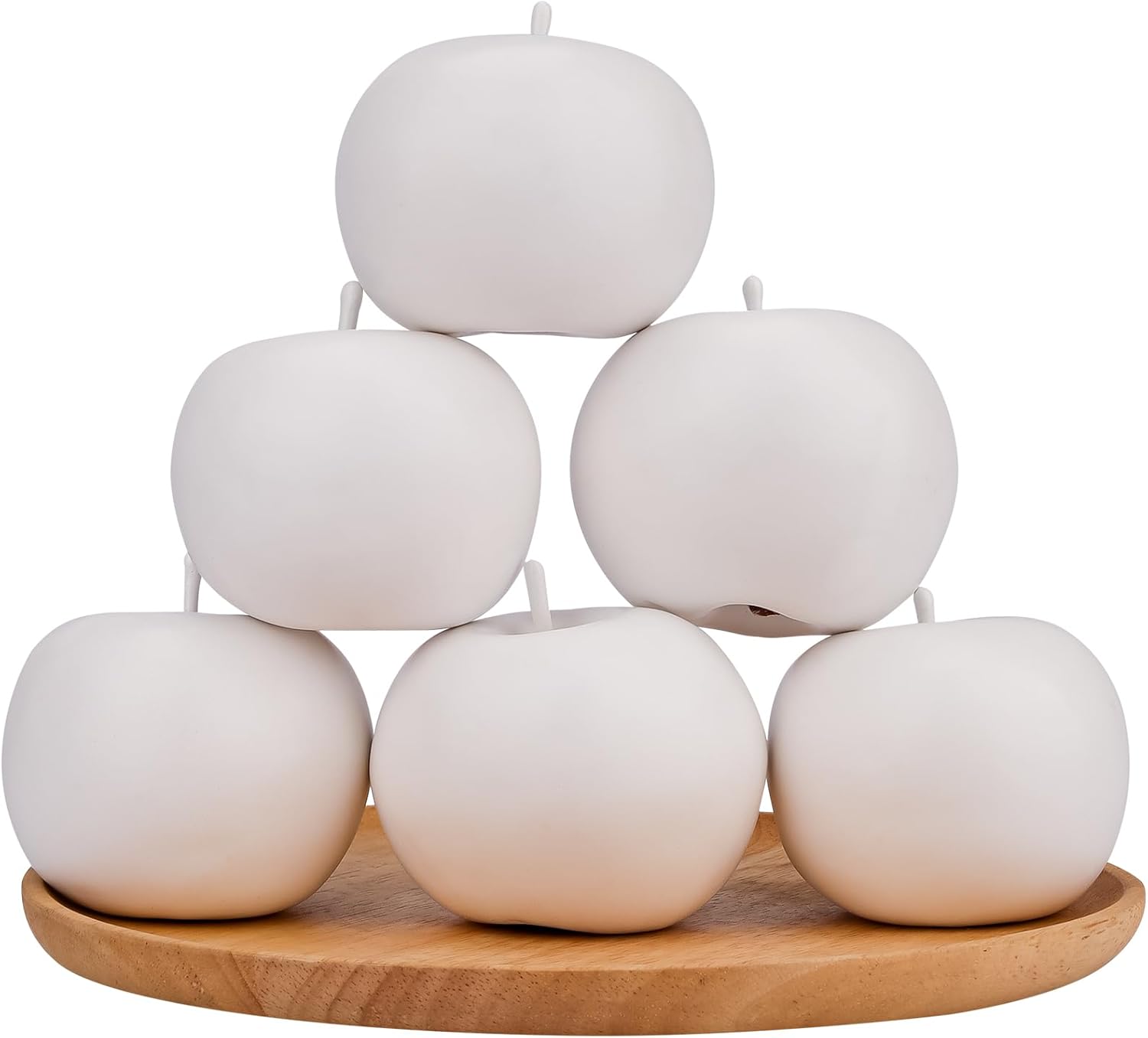 6PCS Artificial White Apple Decor for Home Kitchen Party