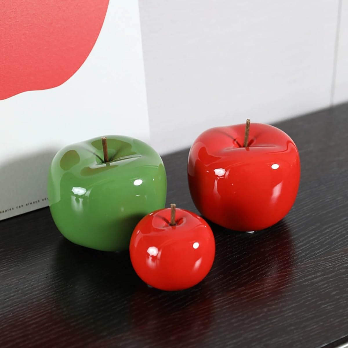 Glossy Ceramic Apple Decor for Modern Farmhouse