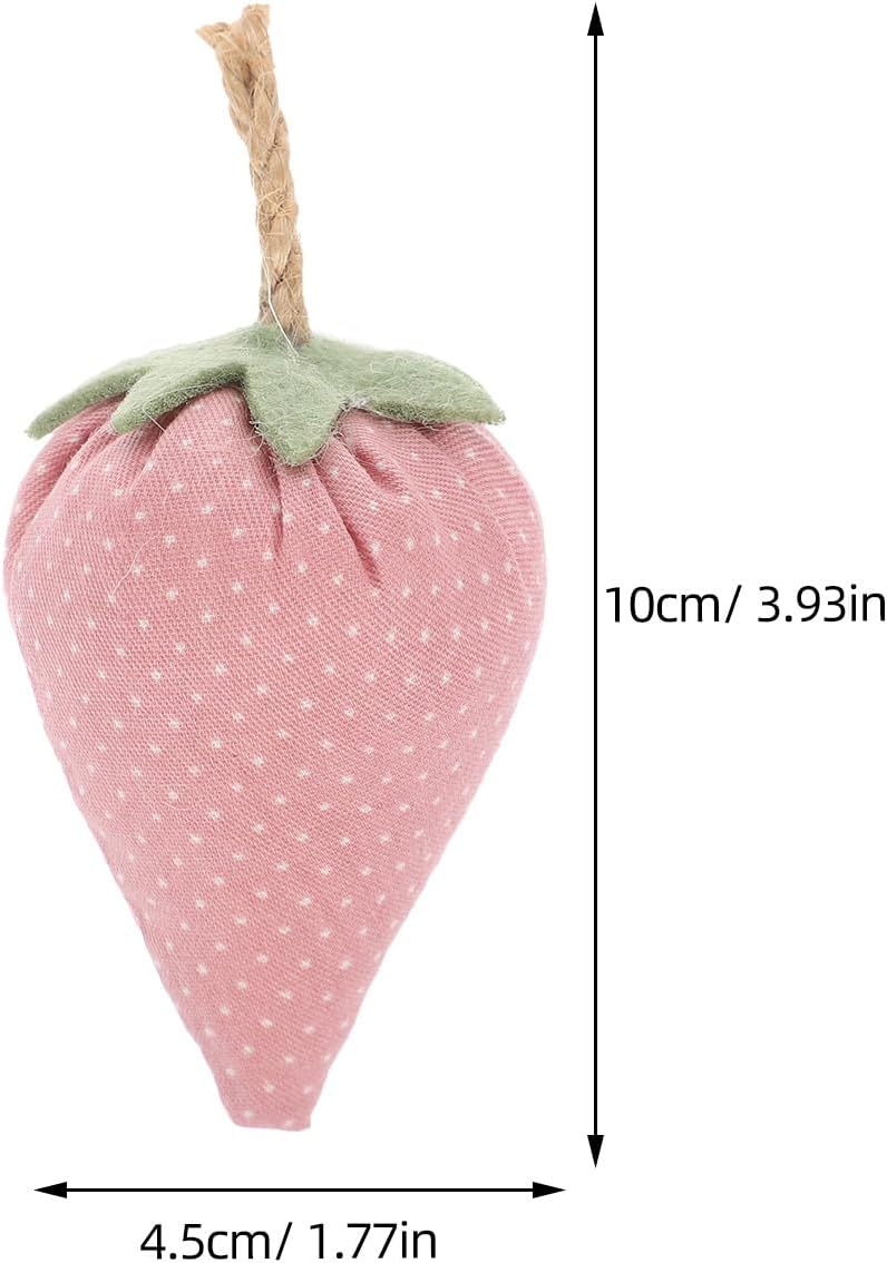 LUOZZY 8 Pcs Faux Fabric Strawberries Decor Set