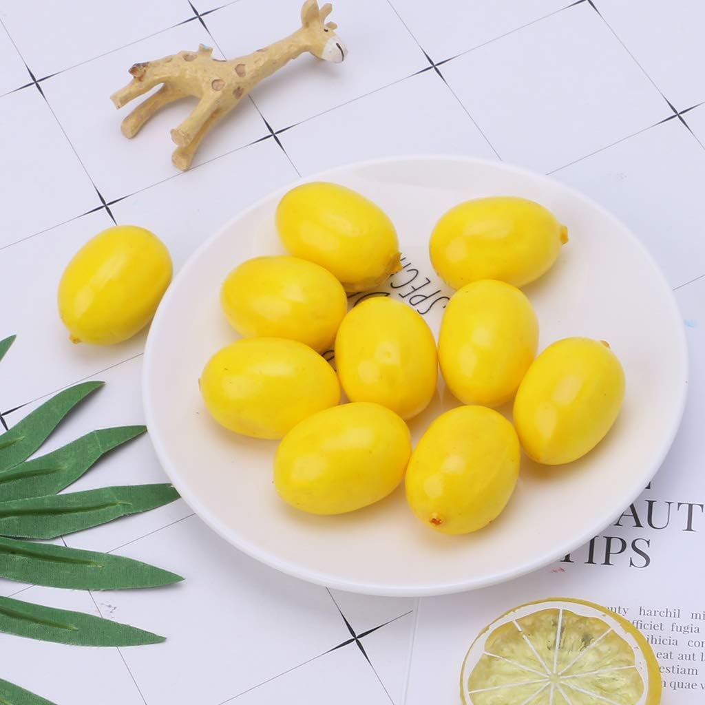 20Pcs Yellow Mini Fake Lemon Fruit Decor