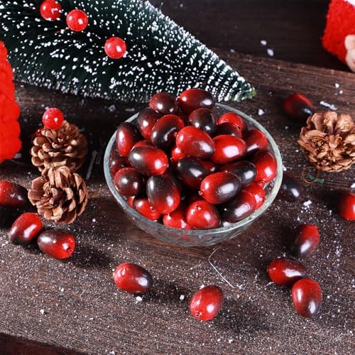 200 Pcs Christmas Artificial Cranberries for Decor