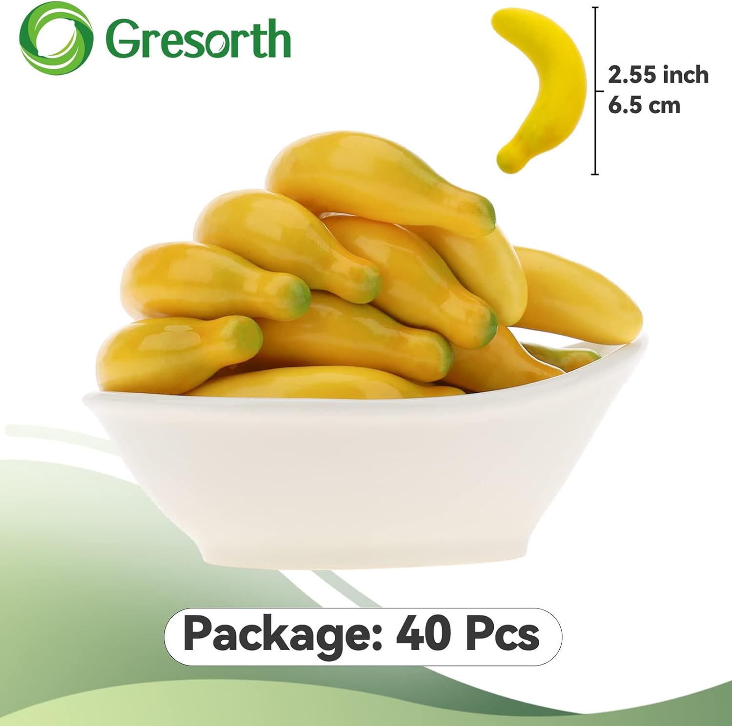 Gresorth 40pcs Mini Artificial Yellow Banana Decoration