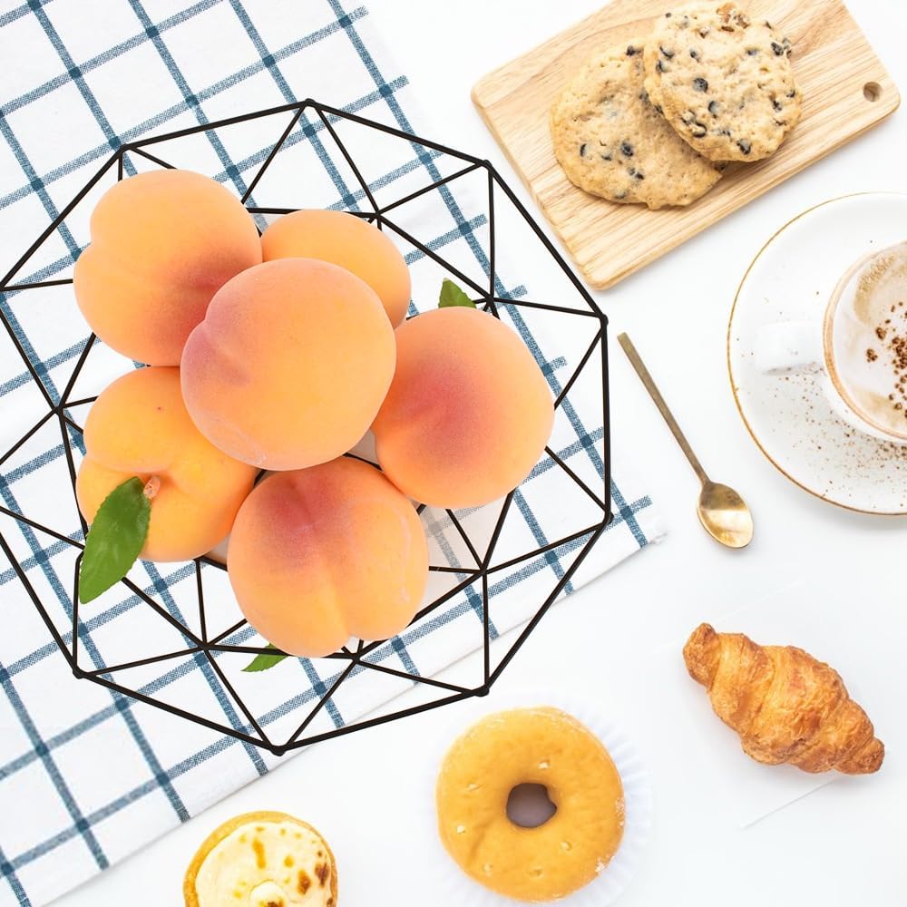 HUIANER Artificial Yellow Peaches 6PCS Decor Set