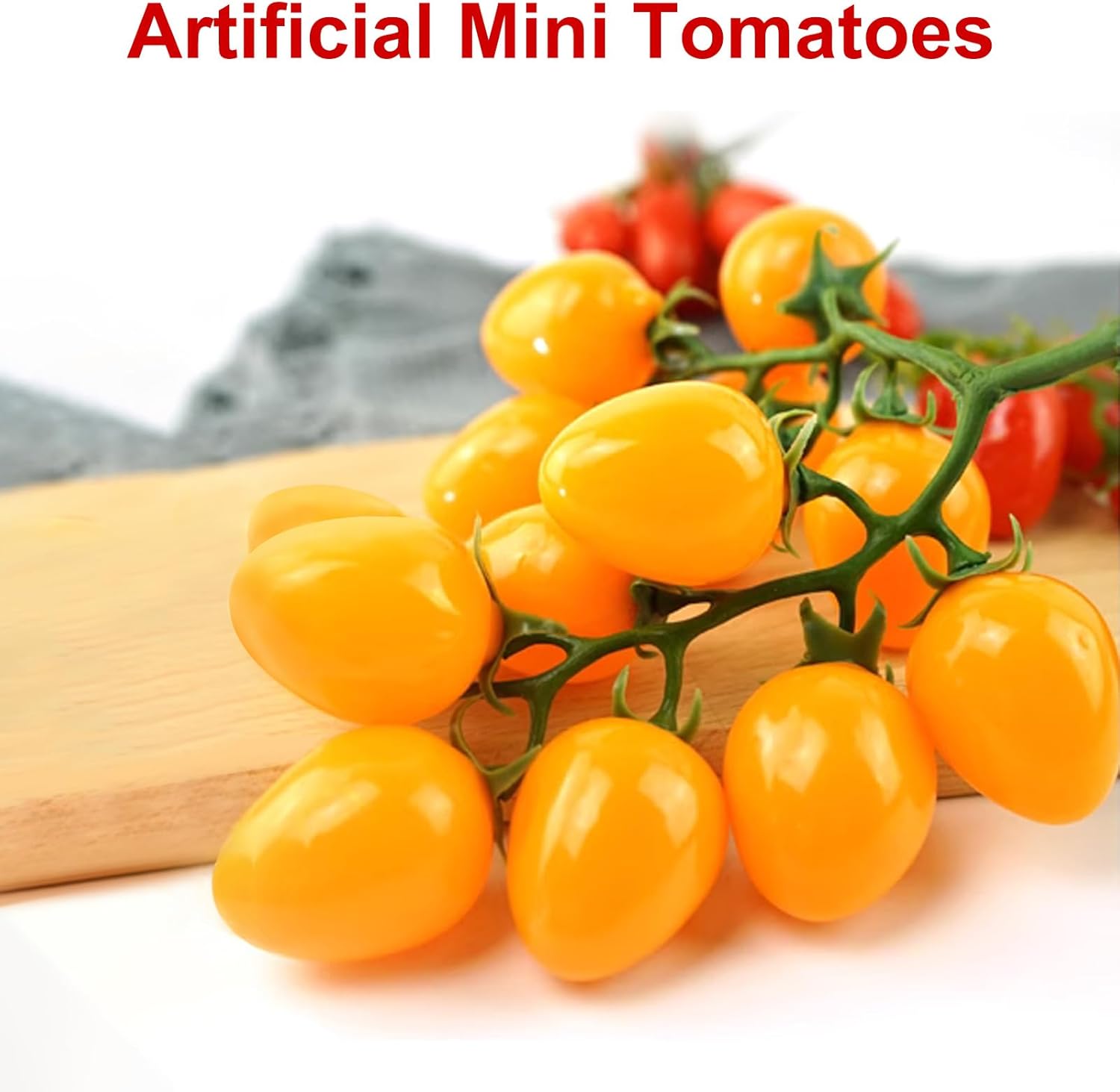 Realistic Artificial Tomato String 2 Pack Red and Yellow