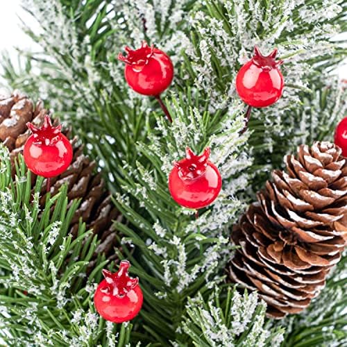 RAYNAG 100 Pieces Mini Artificial Pomegranate Decor Red