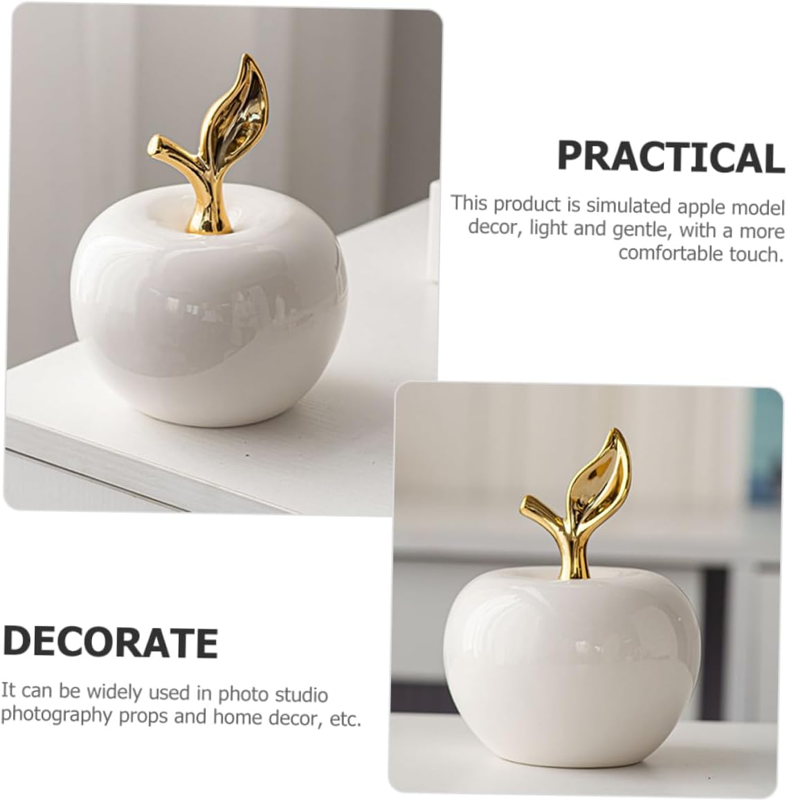 Ceramic Apple Christmas Decor Fruit Statue Ornament