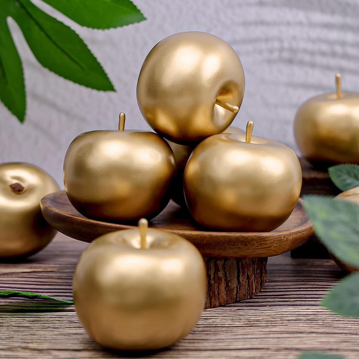 Gresorth 6PCS Artificial Gold Apple Decor
