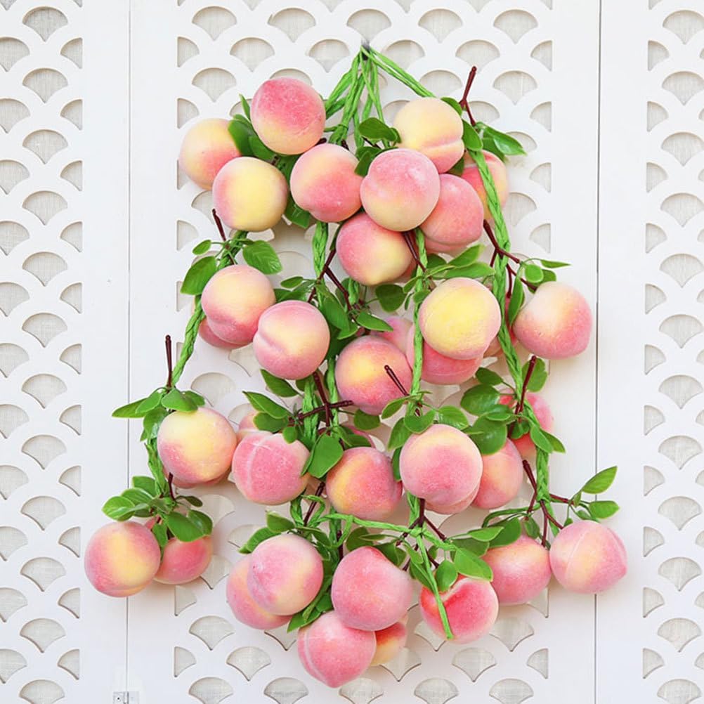 Operitacx 3pc Artificial Peach Clusters for Home Decor