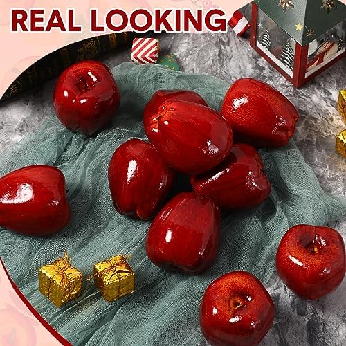 Yunlly 24 Pcs Realistic Artificial Apples Decor