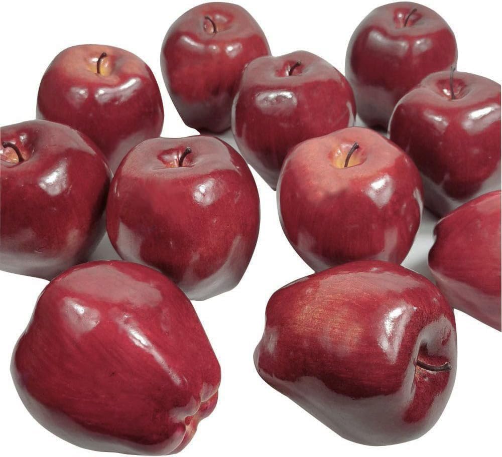 12Pcs Dark Red Artificial Apples for Home Kitchen Decoration