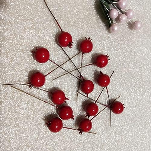 20 Pcs Artificial Fruit Mini Fake Pomegranate Decor on Wire