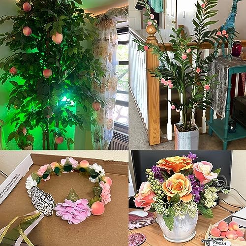 Yueton 20PCS Mini Artificial Peach Decorations