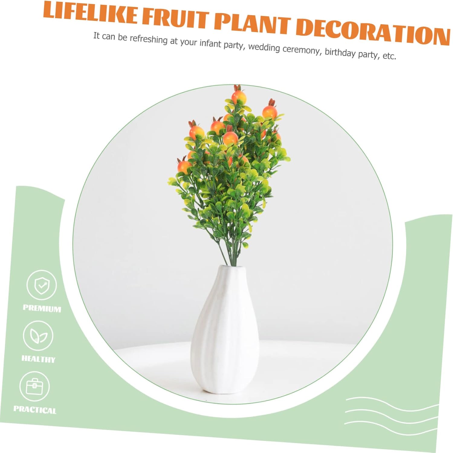 2Pcs Artificial Fruit Plants Set for Home Decor