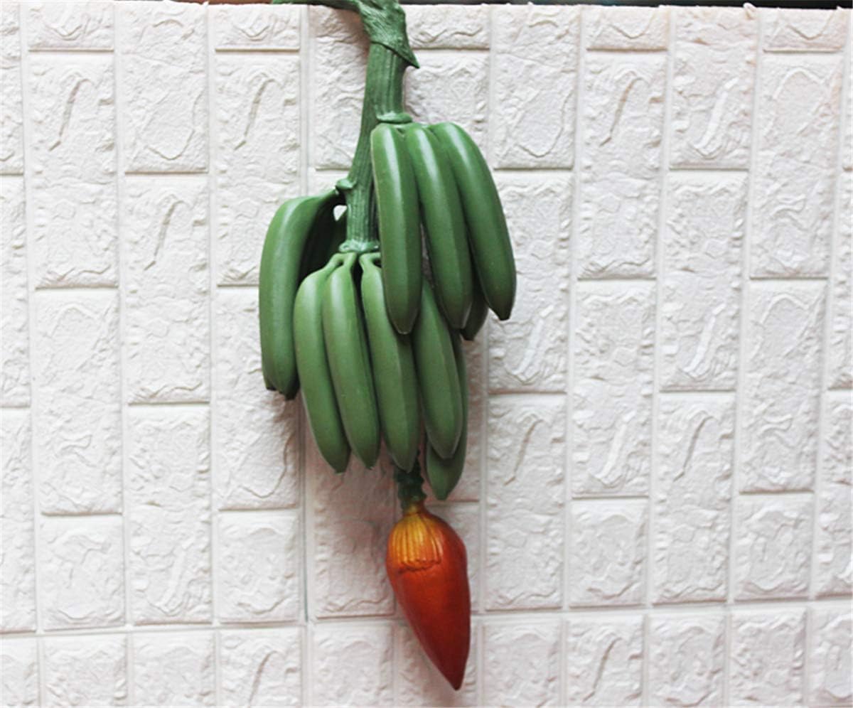 Zzooi Artificial Banana Cluster with Stem and Bud Green