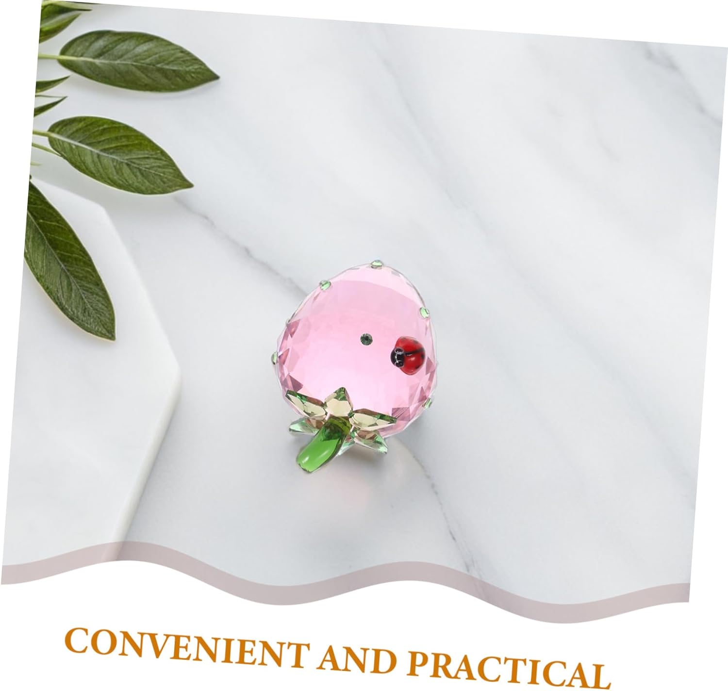 Zerodeko Crystal Strawberry Figurine Decor