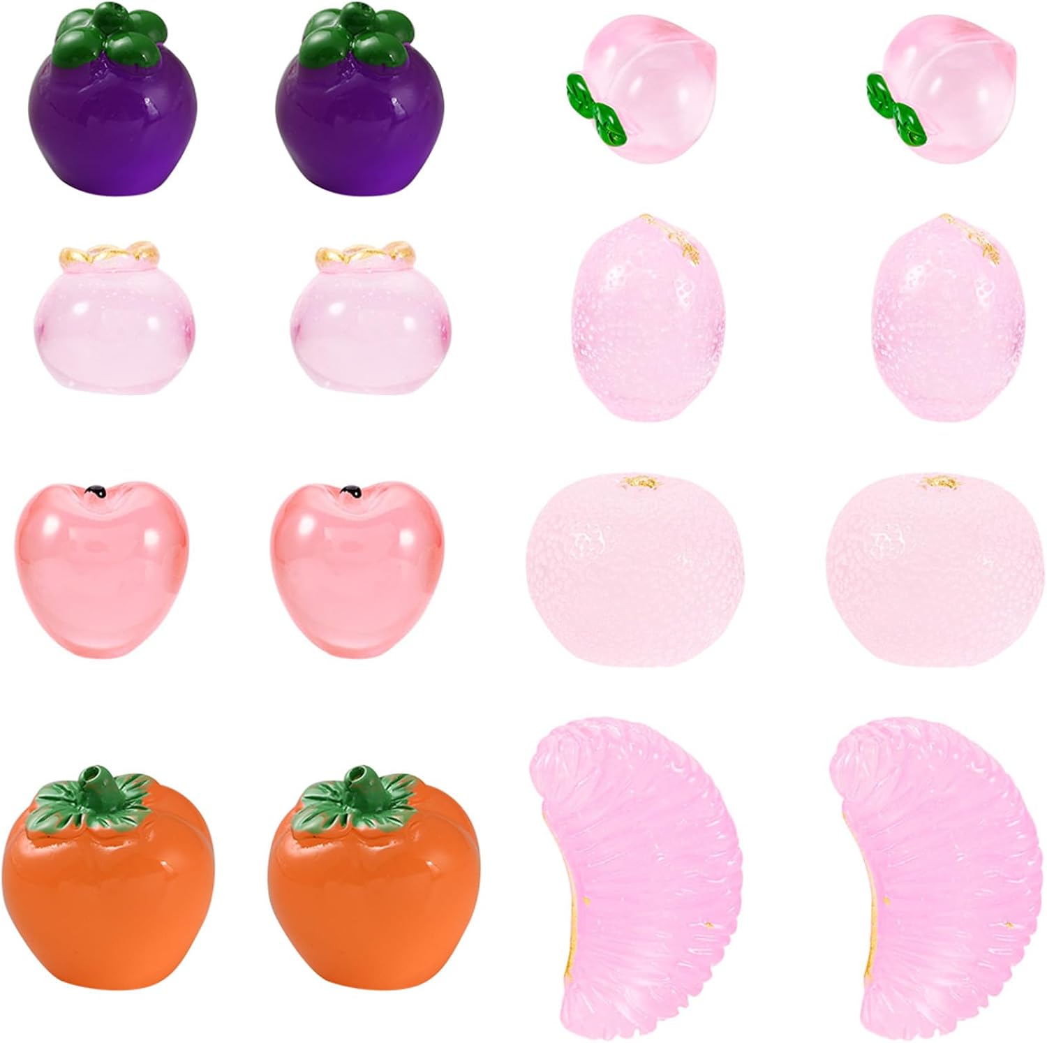 16Pcs Glow in The Dark Mini Pink Fruit Decorations