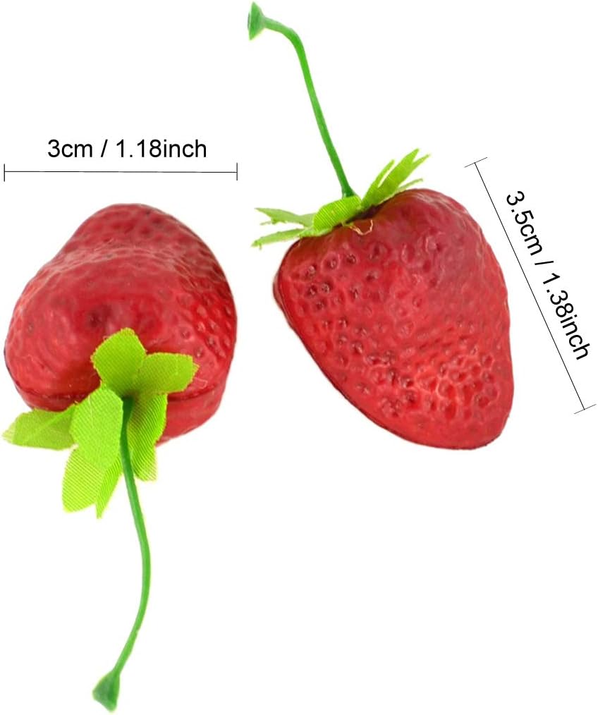 Jedfore Realistic Fake Strawberries 36 Pcs Set