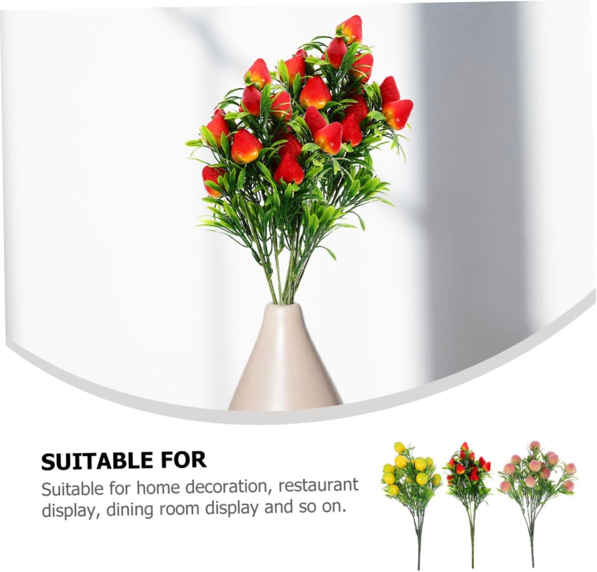 3pcs Lifelike Artificial Fruit Branches for Home Kitchen Decor