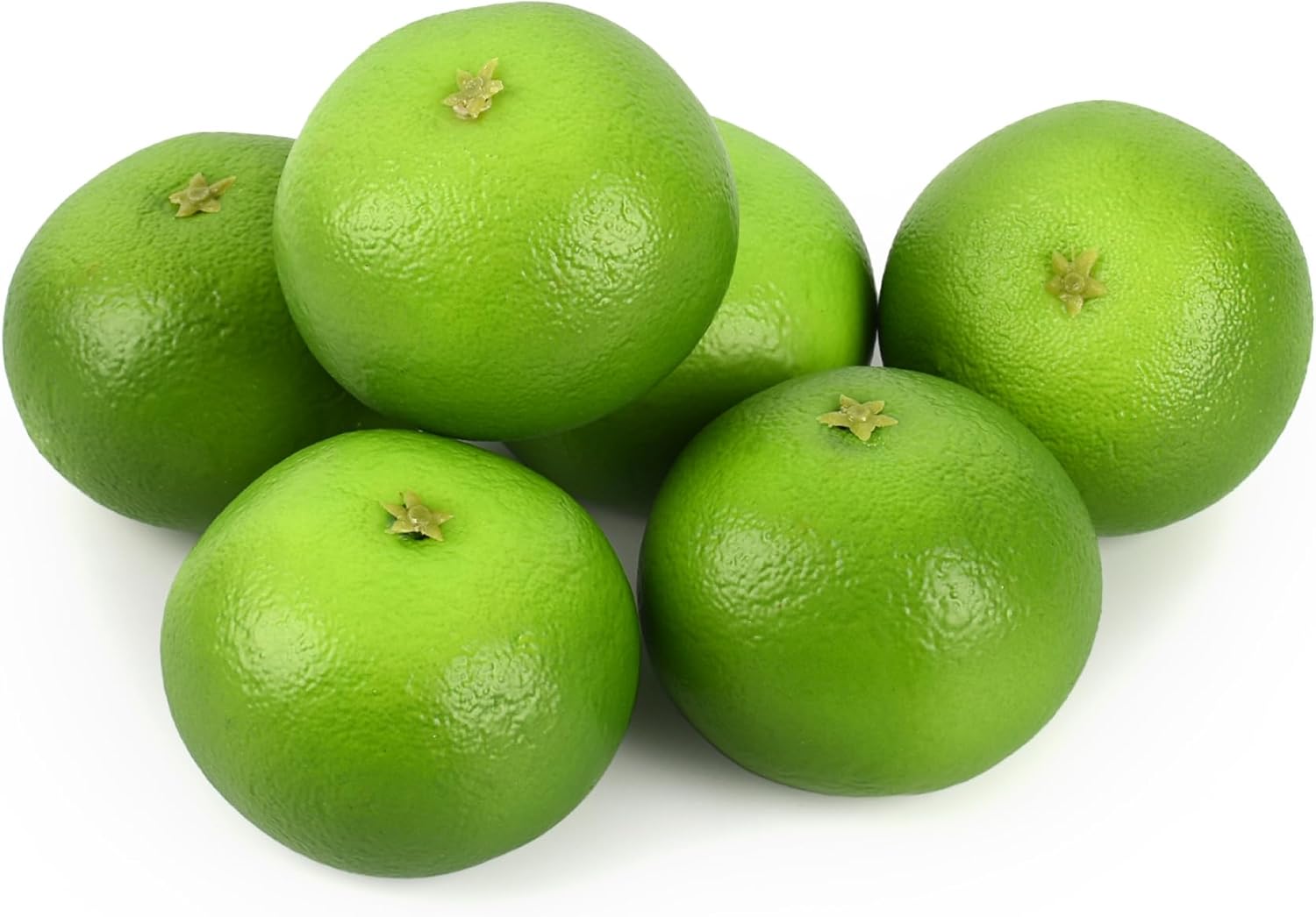 6 Piece Artificial Oranges Set Realistic Green Decor