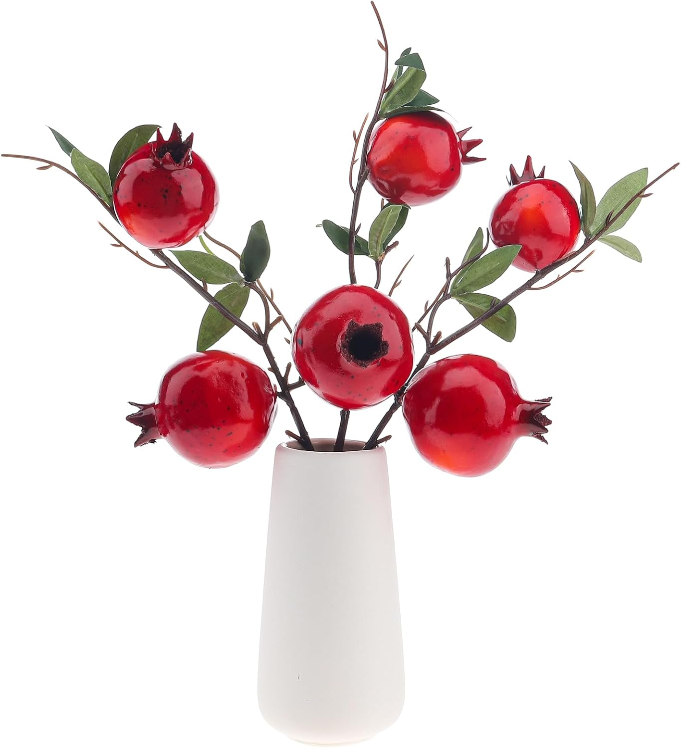 Quancru 3pcs Realistic Artificial Pomegranate Branches Decoration