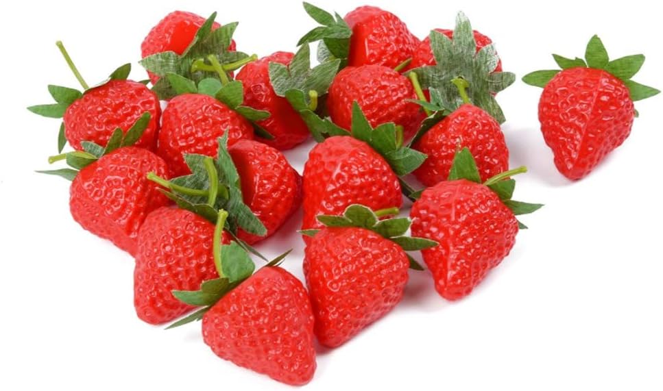 VIDELLY Realistic Artificial Strawberries 20 Pieces S Size