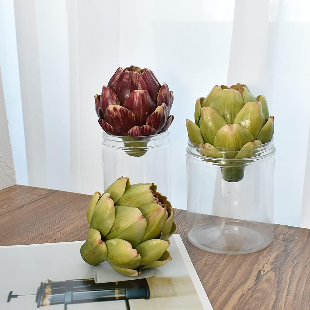 Artichoke Artificial Decor Set of 3 Green Red