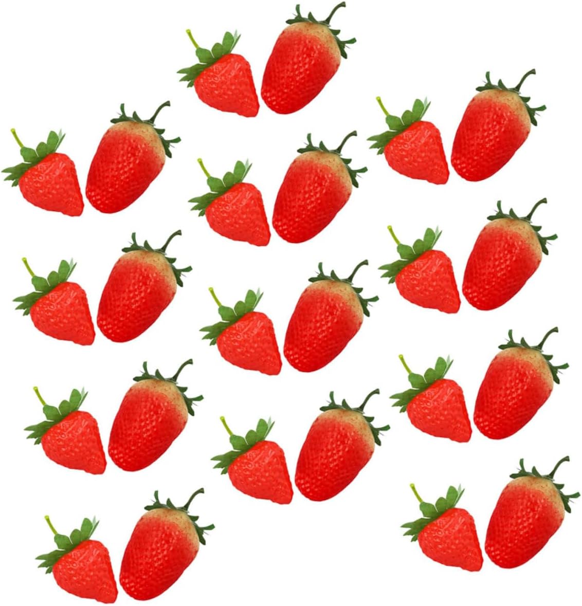 IMIKEYA 24pcs Fake Plastic Strawberries Decorative Artificial Fruit Pack