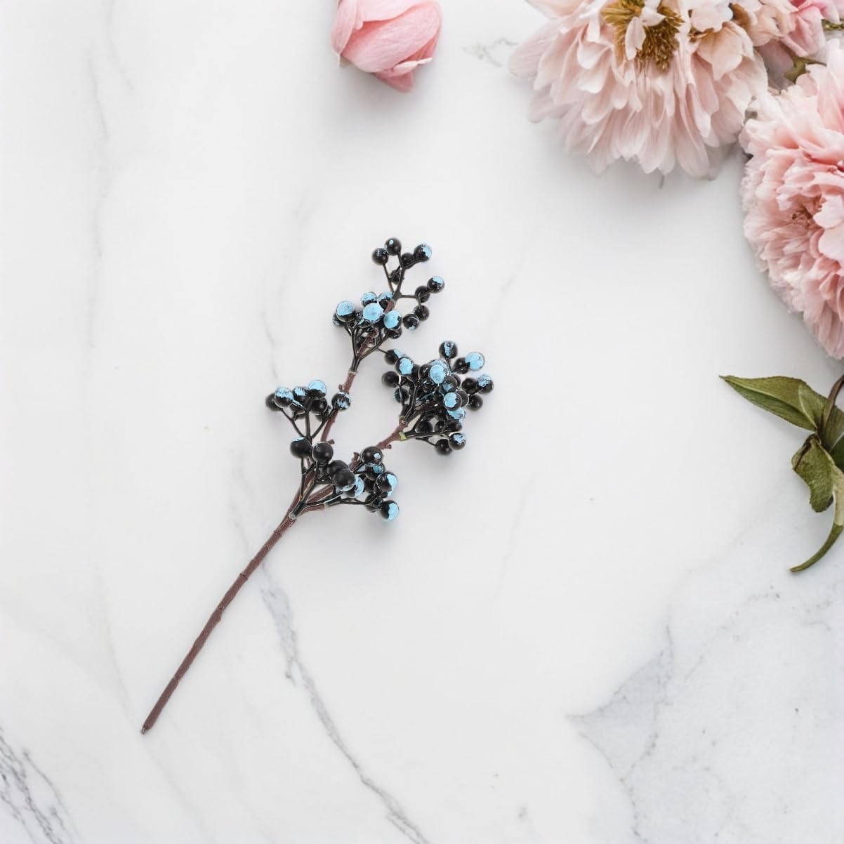 SHINEOFI 2pcs Faux Blueberry Branches Decor