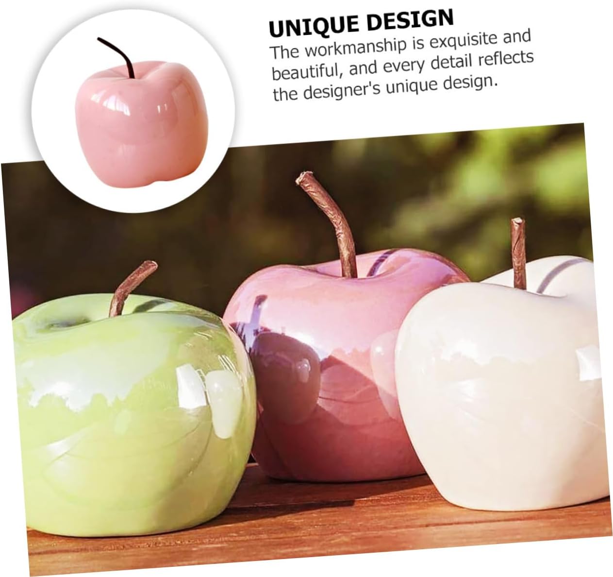 BESPORTBLE Pink Artificial Apple Sculpture Decor