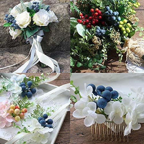 HUIANER Artificial Blueberries 4PCS with Stems