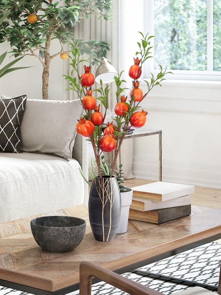 236 Inch Artificial Pomegranate Branch with Fruits and Leaves