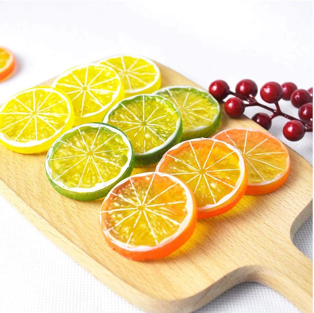 30Pcs Artificial Lemons Realistic Wedding Decor Photography Props