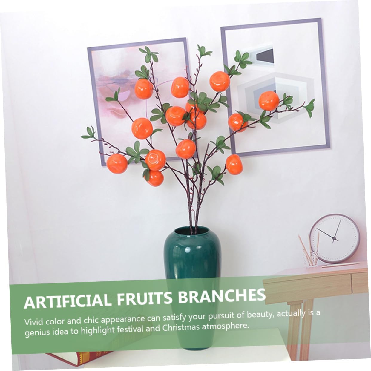 Zerodeko Realistic Artificial Orange Branch Decor