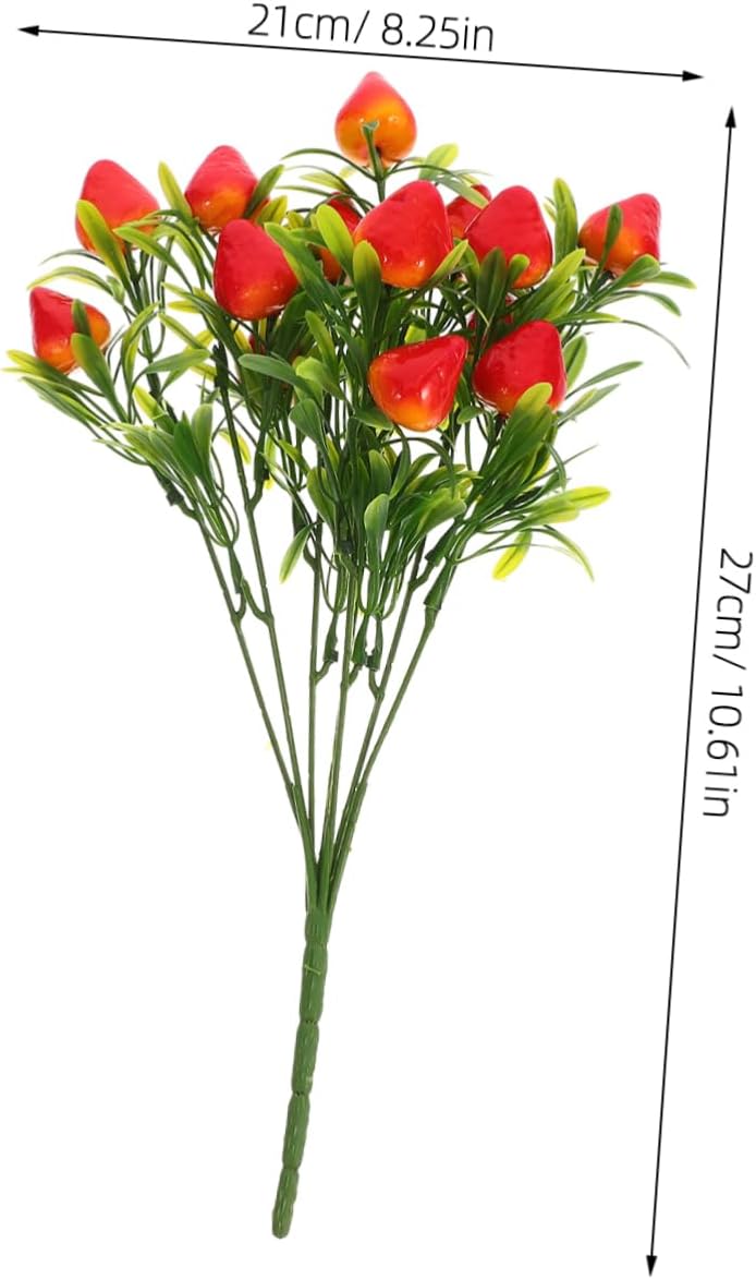 IMIKEYA Artificial Strawberry Branches 5pcs