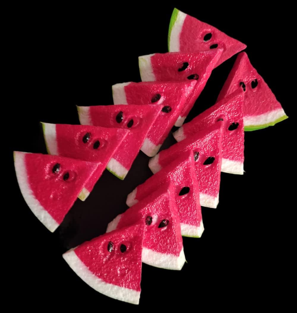 Jilukibo Realistic Fake Watermelon Slices 12 Pack Red
