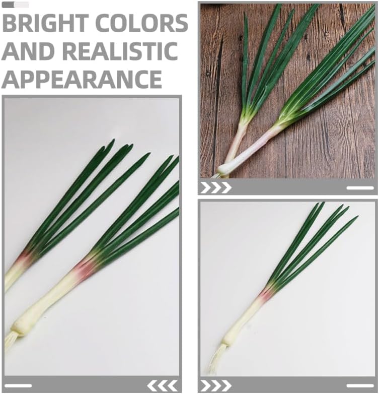 Cabilock Artificial Green Onions 6 Pack Realistic Decor