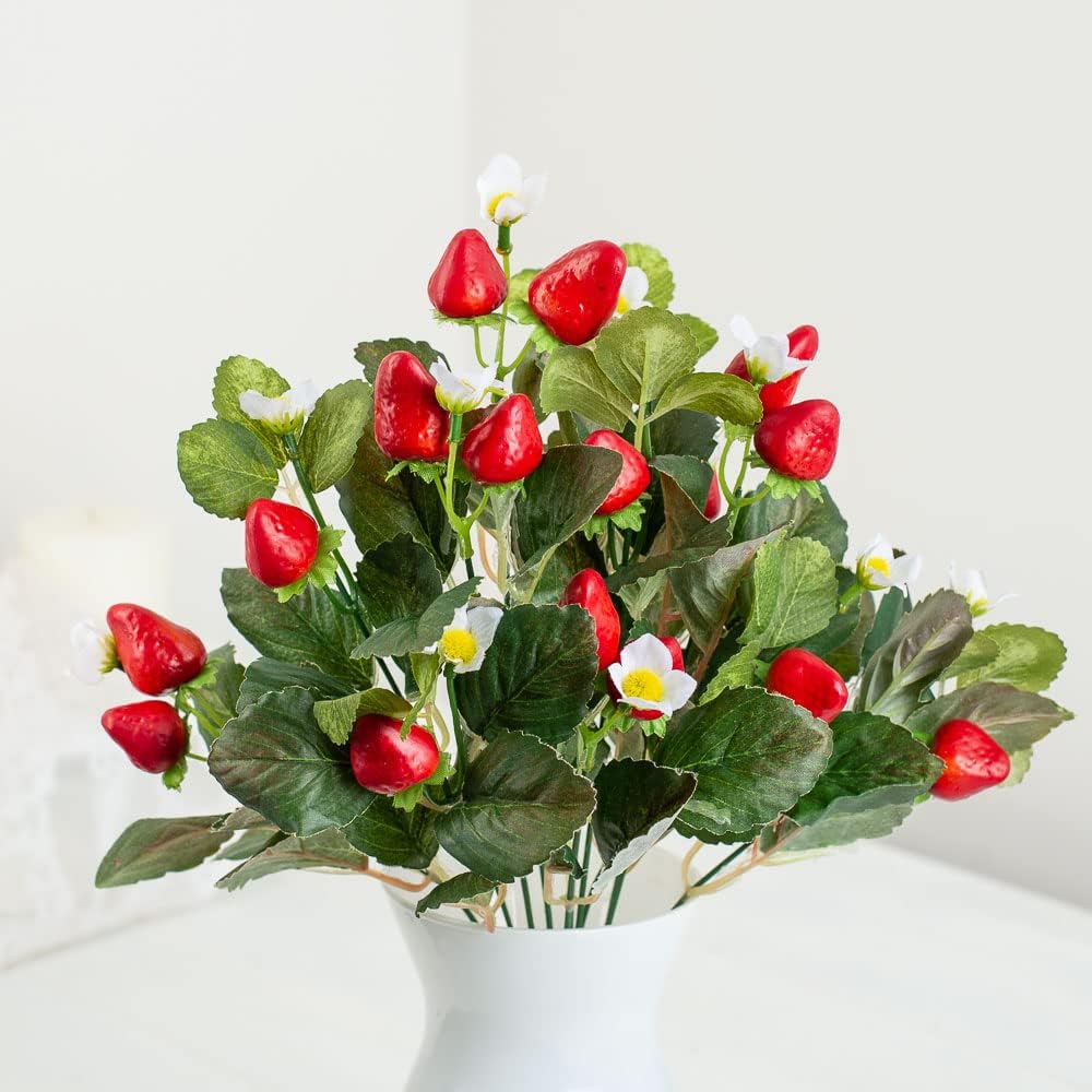Factory Direct Craft Artificial Strawberry Bush 17 Inch Tall